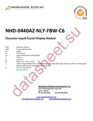 NHD-0440AZ-NLY-FBW datasheet  